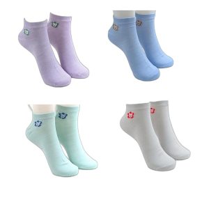 Uptakers Teddy Bear Ankle Socks for Women Pack of 4, Multicolor(Assorted) Made With Premium Cotton.